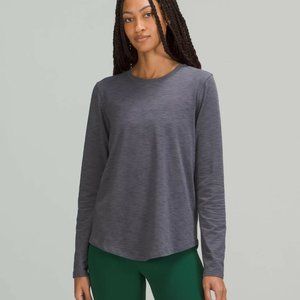 Love Long Sleeve Shirt Size 4 NWT Lululemon SDDA Space Dye Dark Gray
